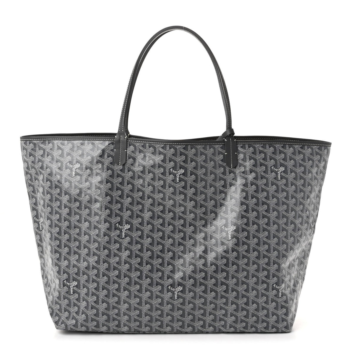 GOYARD Saint Louis GM Tote Bag – Grey Chevron Canvas & Leather Trim