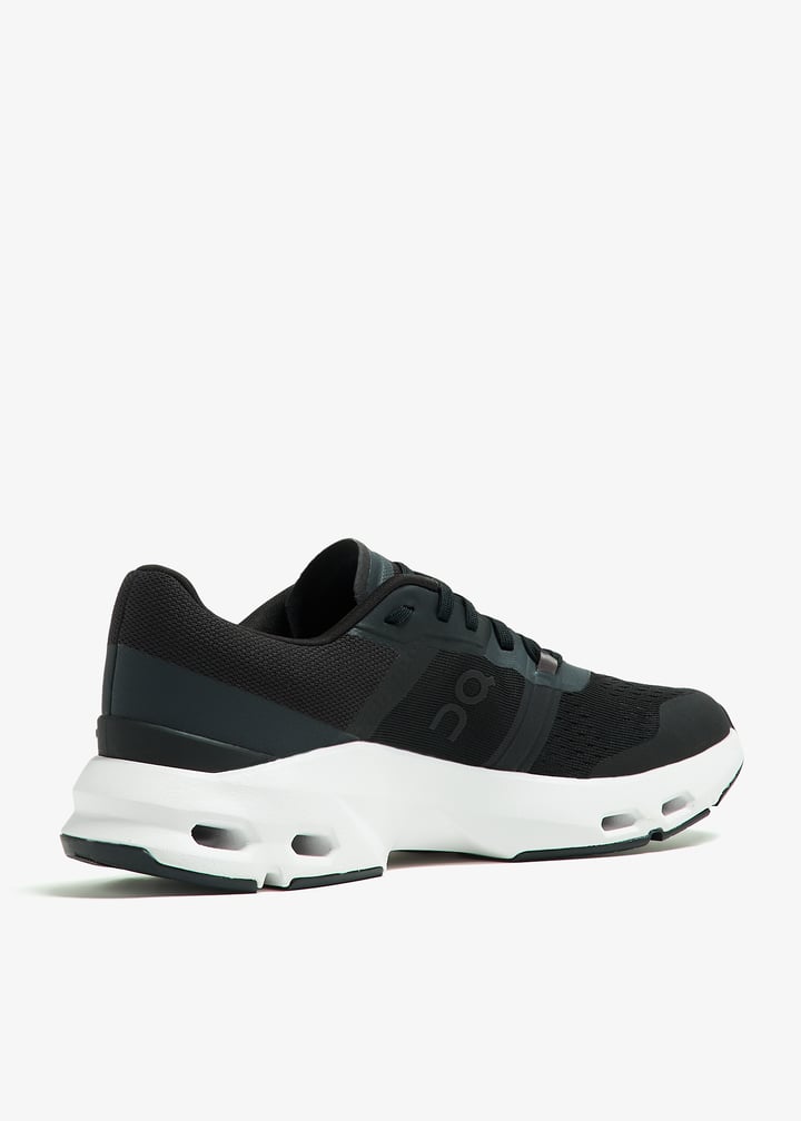 On Black Mesh Sneakers with White Cutout Sole