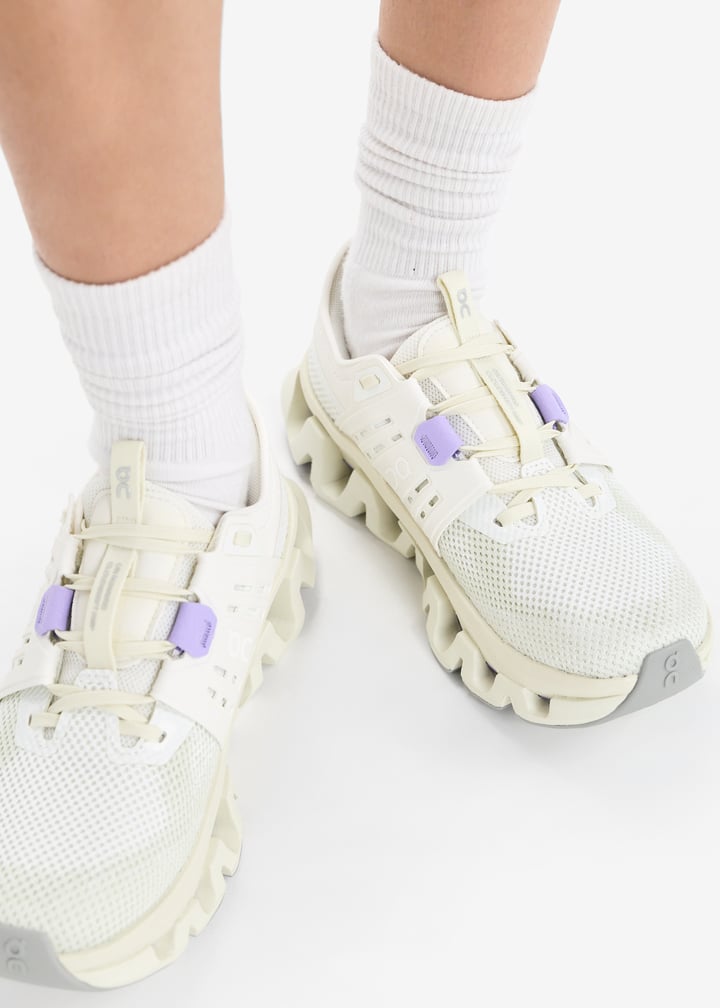 On Ivory Mesh Sneakers with Chunky Segmented Sole