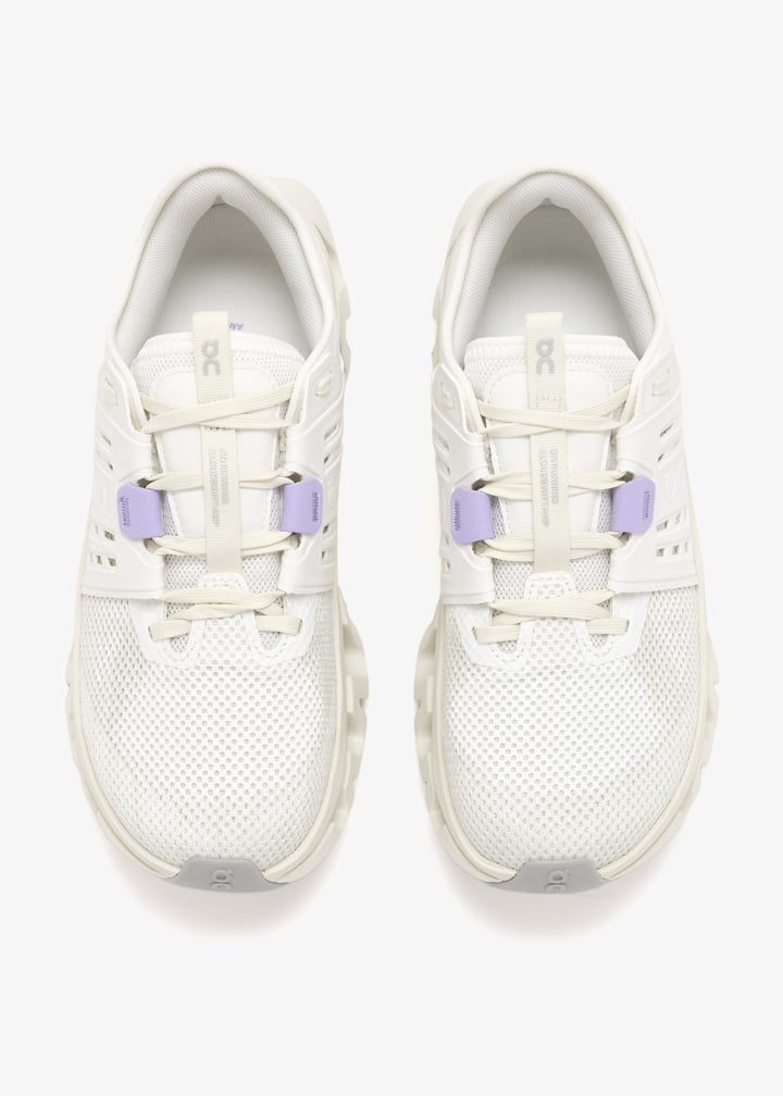 On Ivory Mesh Sneakers with Chunky Segmented Sole