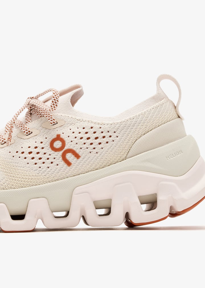 On Cream Mesh Sneakers with Rust Orange Accents