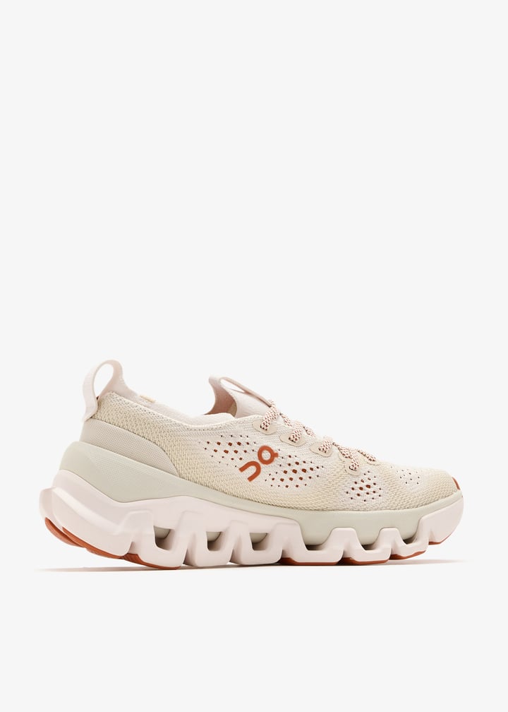 On Cream Mesh Sneakers with Rust Orange Accents