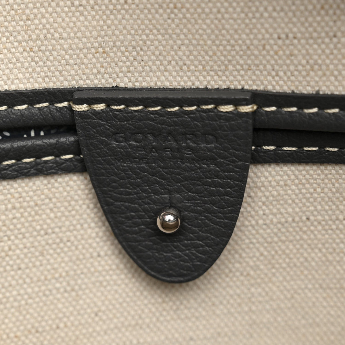GOYARD Artois PM Tote Bag – Grey Chevron Canvas & Leather Trim