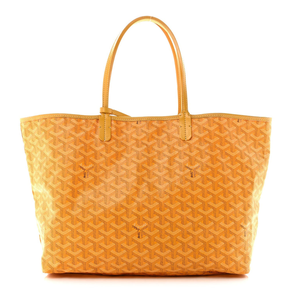 GOYARD Saint Louis PM Tote Bag – Yellow Chevron Canvas & Leather Trim