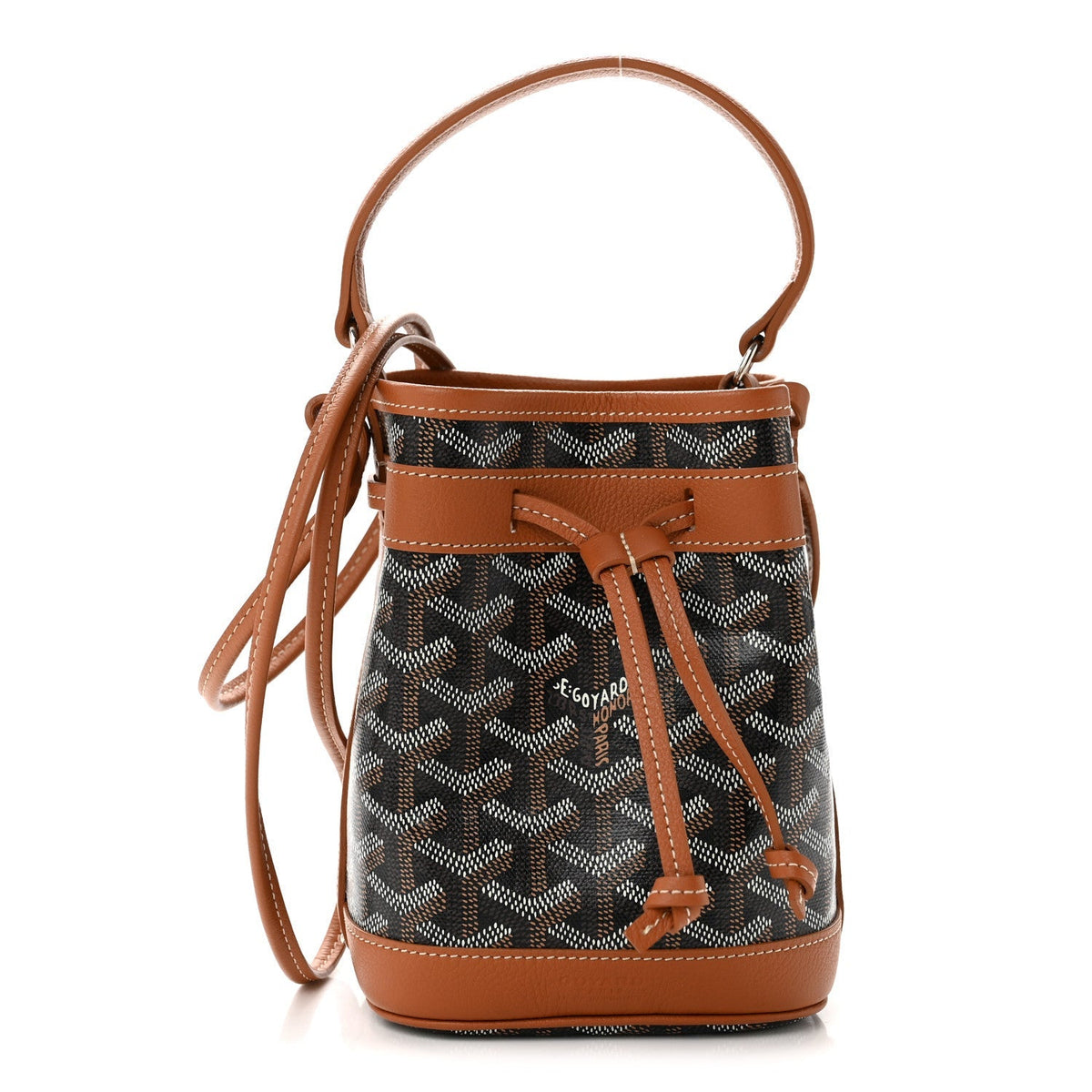 GOYARD Goyardine Petit Flot Mini Bucket Bag - Black & Gold