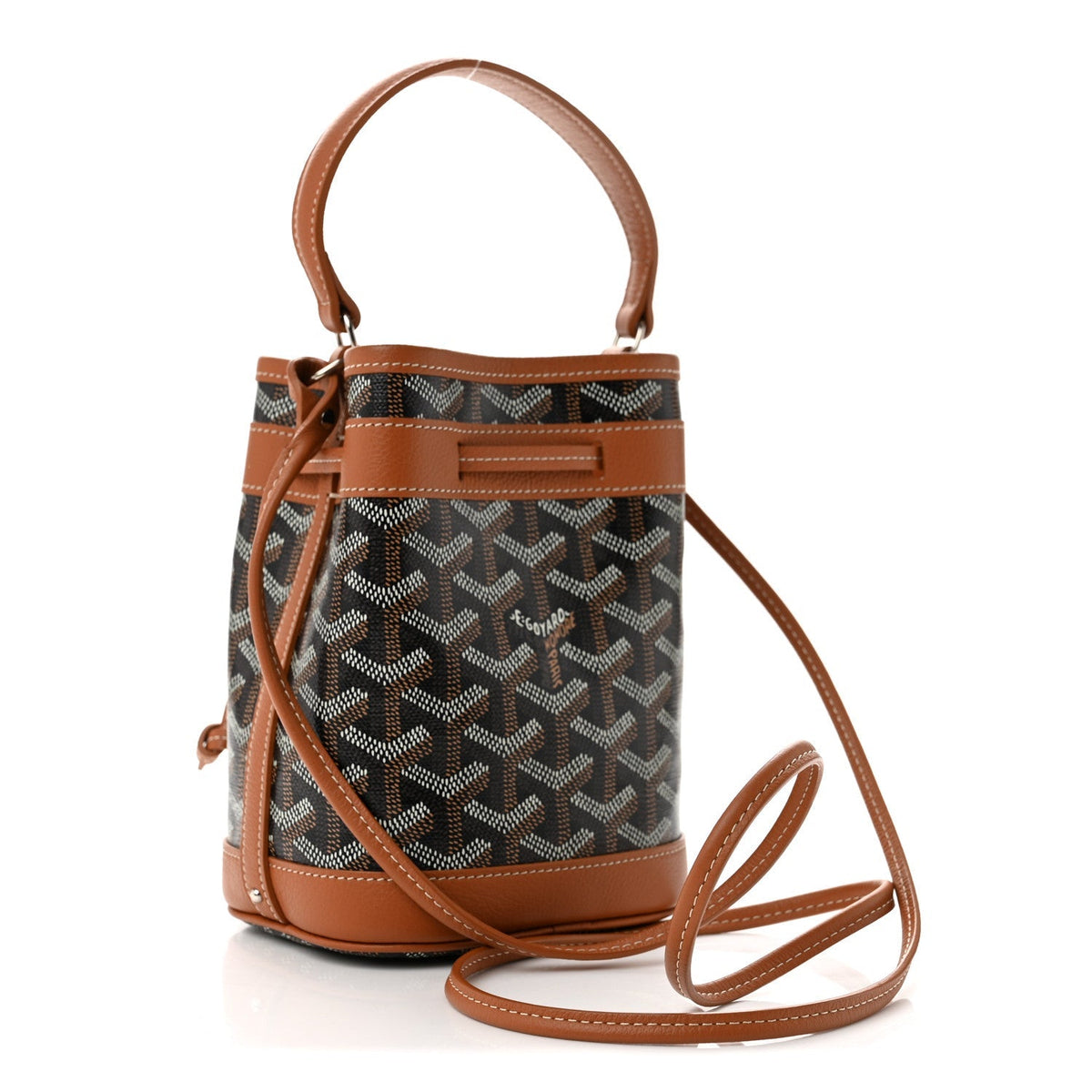 GOYARD Goyardine Petit Flot Mini Bucket Bag - Black & Gold