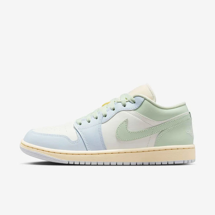 Air Jordan 1 Low Sneakers – Pastel Blue, Green & Cream
