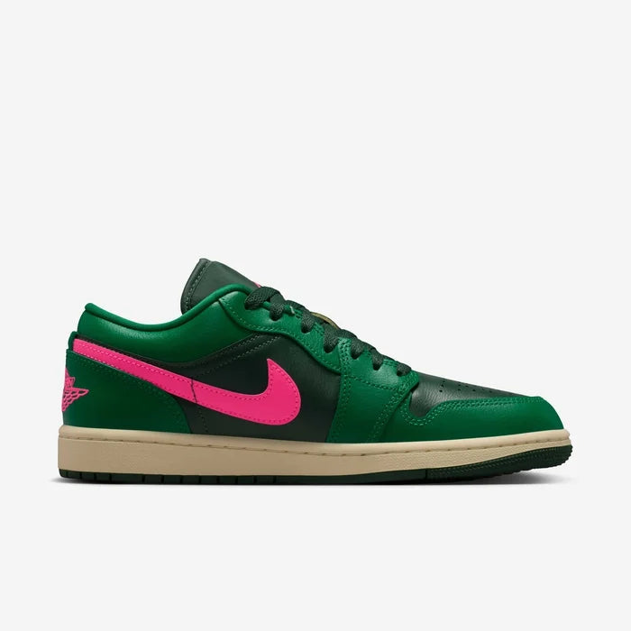 Air Jordan 1 Low Sneakers – Green & Pink