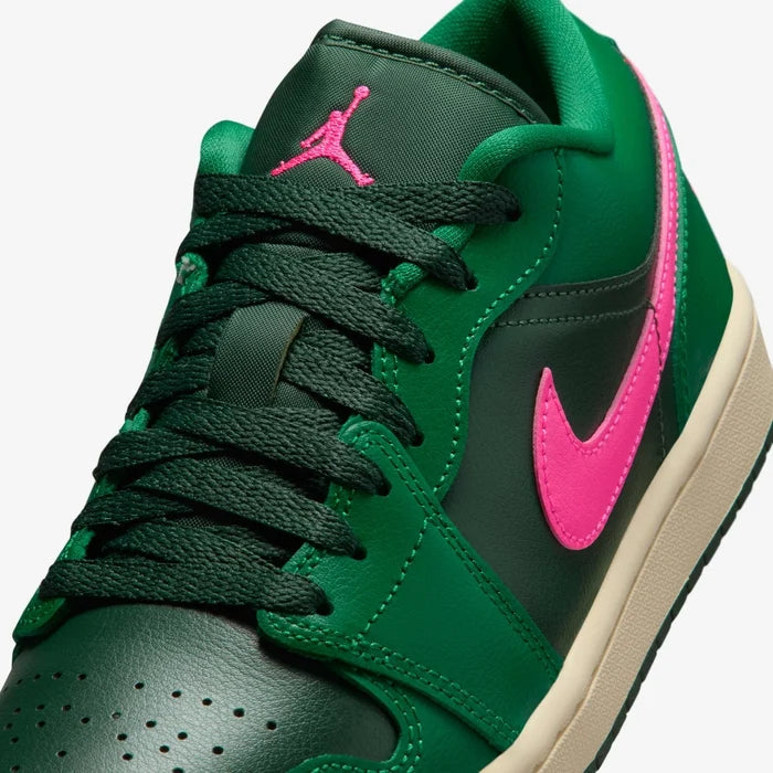 Air Jordan 1 Low Sneakers – Green & Pink