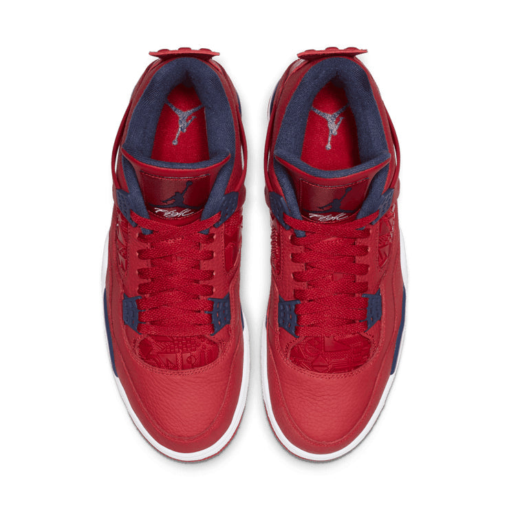 Air Jordan 4 Retro FIBA Sneakers – Red, Navy & White