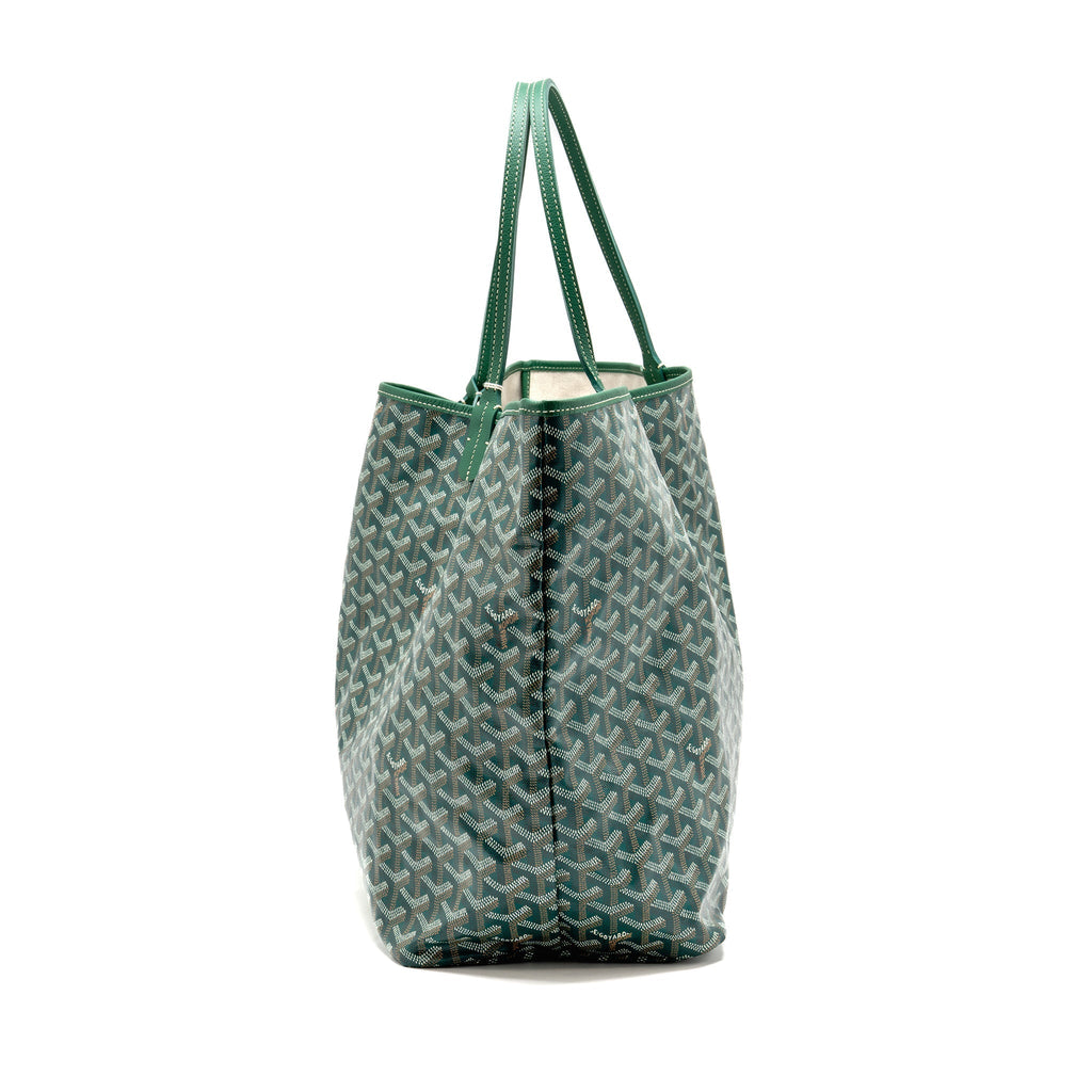 Saint Louis-Style GM Tote - Green Canvas & Calfskin Goyard