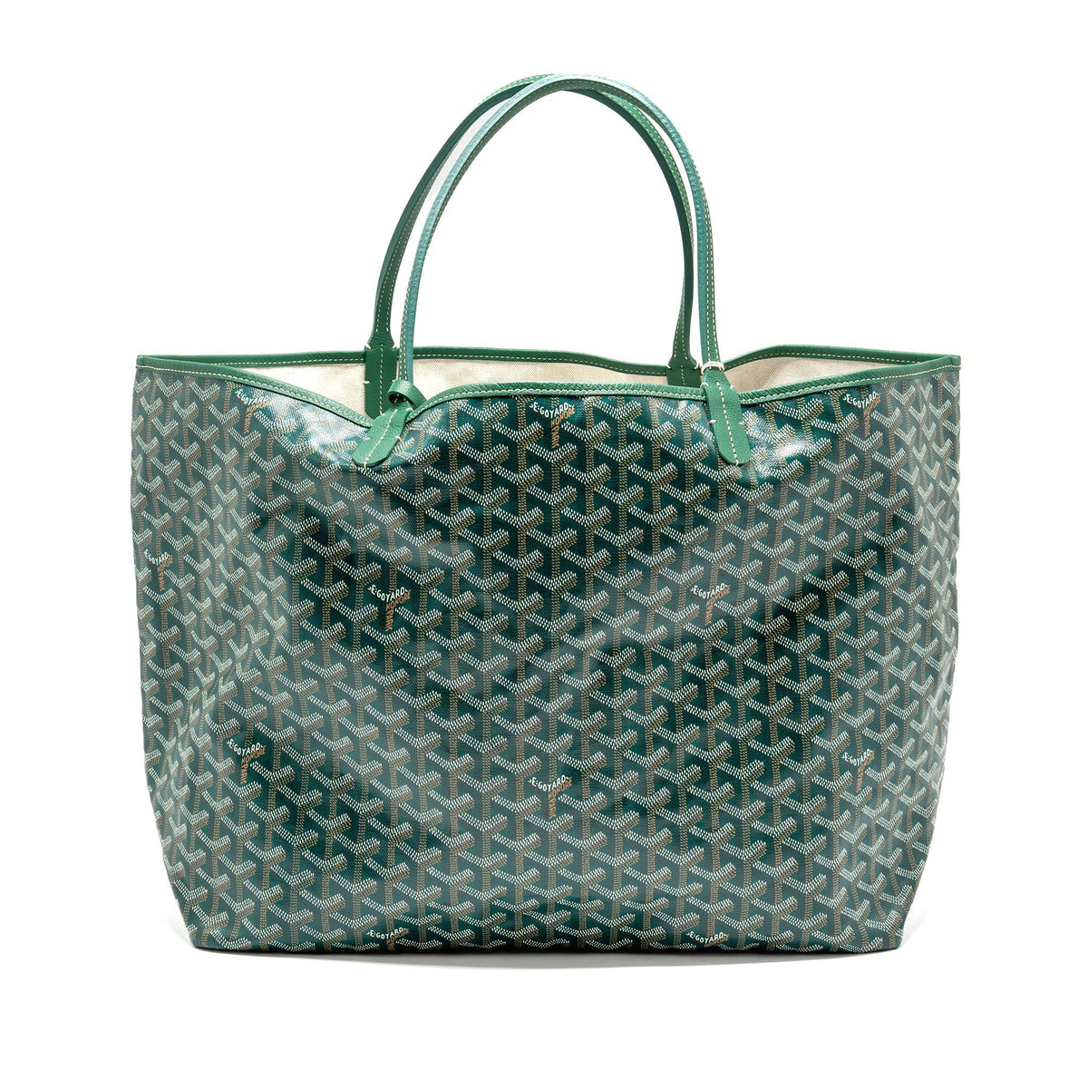 Saint Louis-Style GM Tote - Green Canvas & Calfskin Goyard