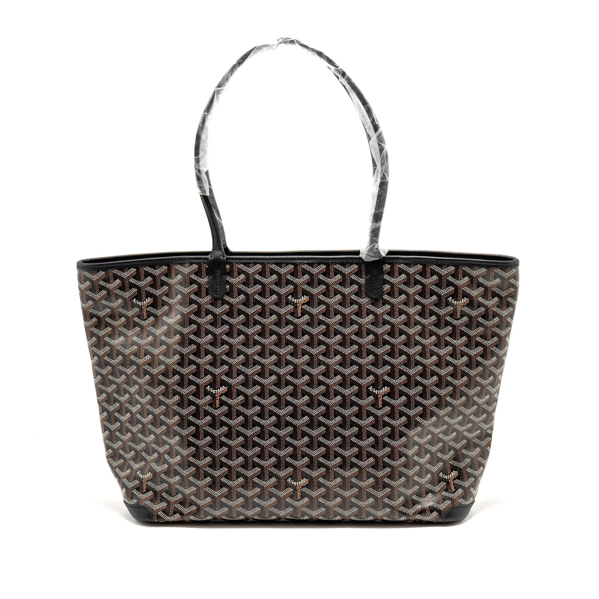 Goyard Artois MM Handbag – Black Goyardine Canvas & Calfskin, Silver Hardware