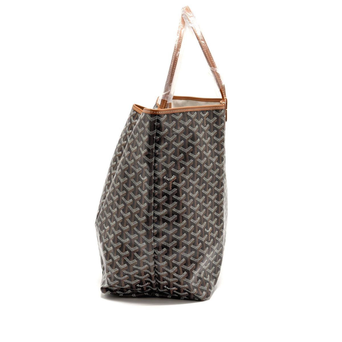 Goyard Saint Louis GM Tote Bag – Black & Brown Goyardine Canvas & Leather, Silver Hardware