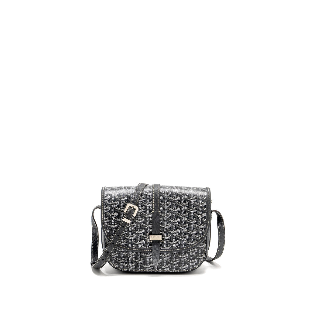 Goyard Belvedere PM Messenger Bag – Grey Goyardine Canvas & Calfskin, Silver Hardware