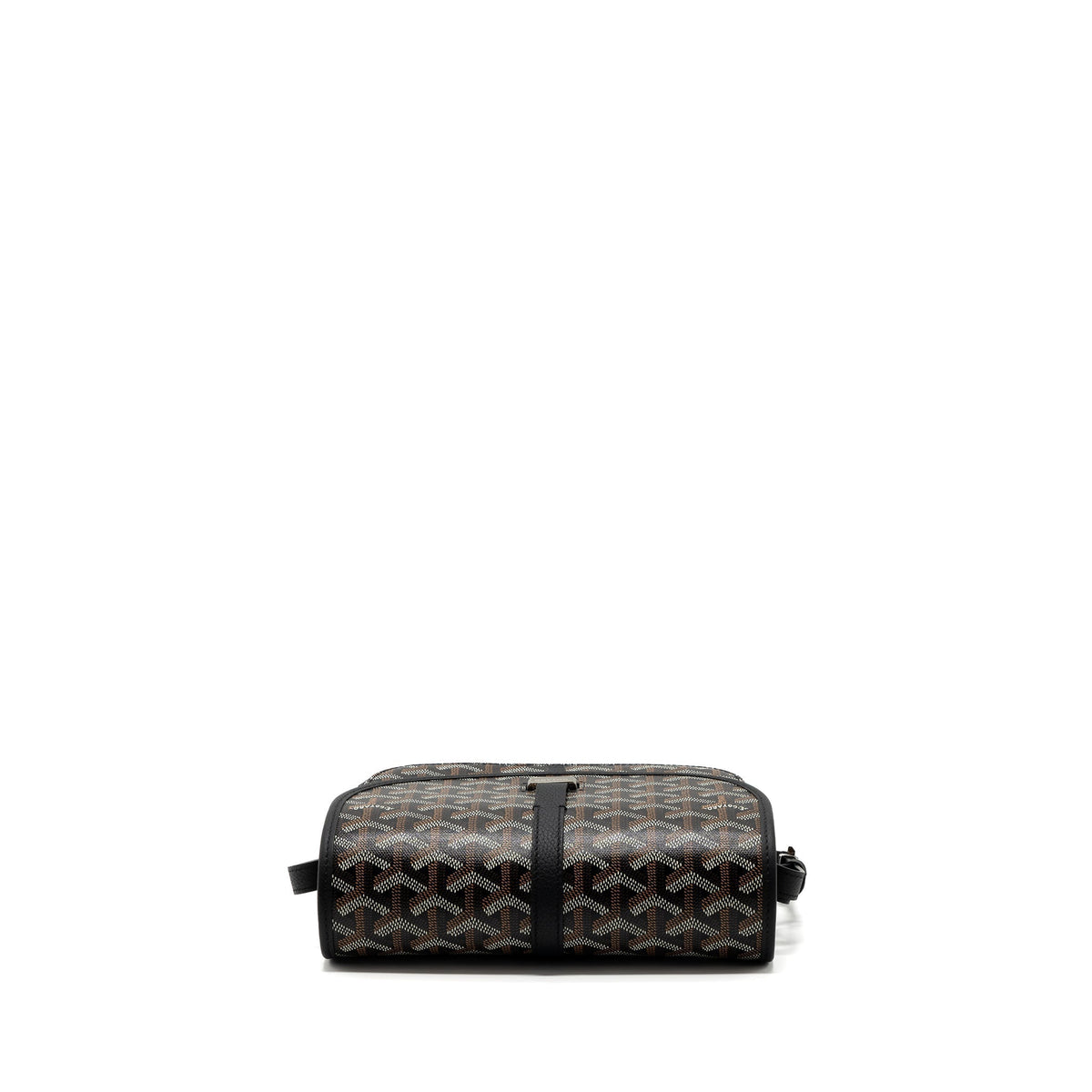 Goyard-Style Messenger Bag - Black Calfskin & Canvas
