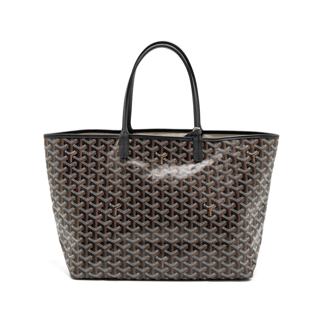 Goyard Saint Louis PM Tote Bag – Black Multicolour Goyardine Canvas, Silver Hardware