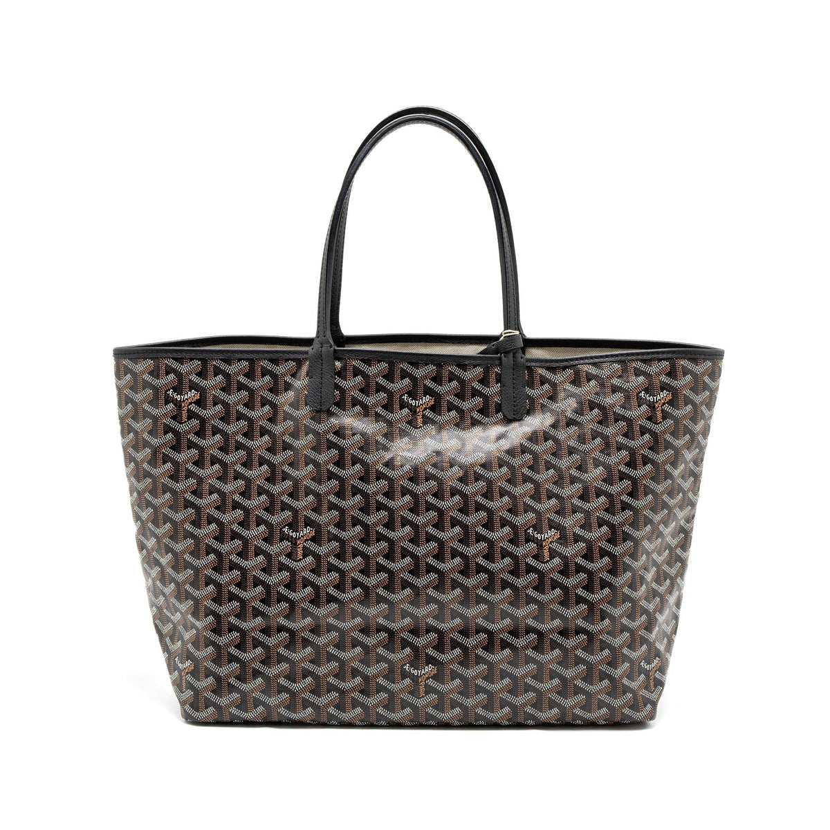 Goyard Saint Louis PM Tote Bag – Black Multicolour Goyardine Canvas, Silver Hardware