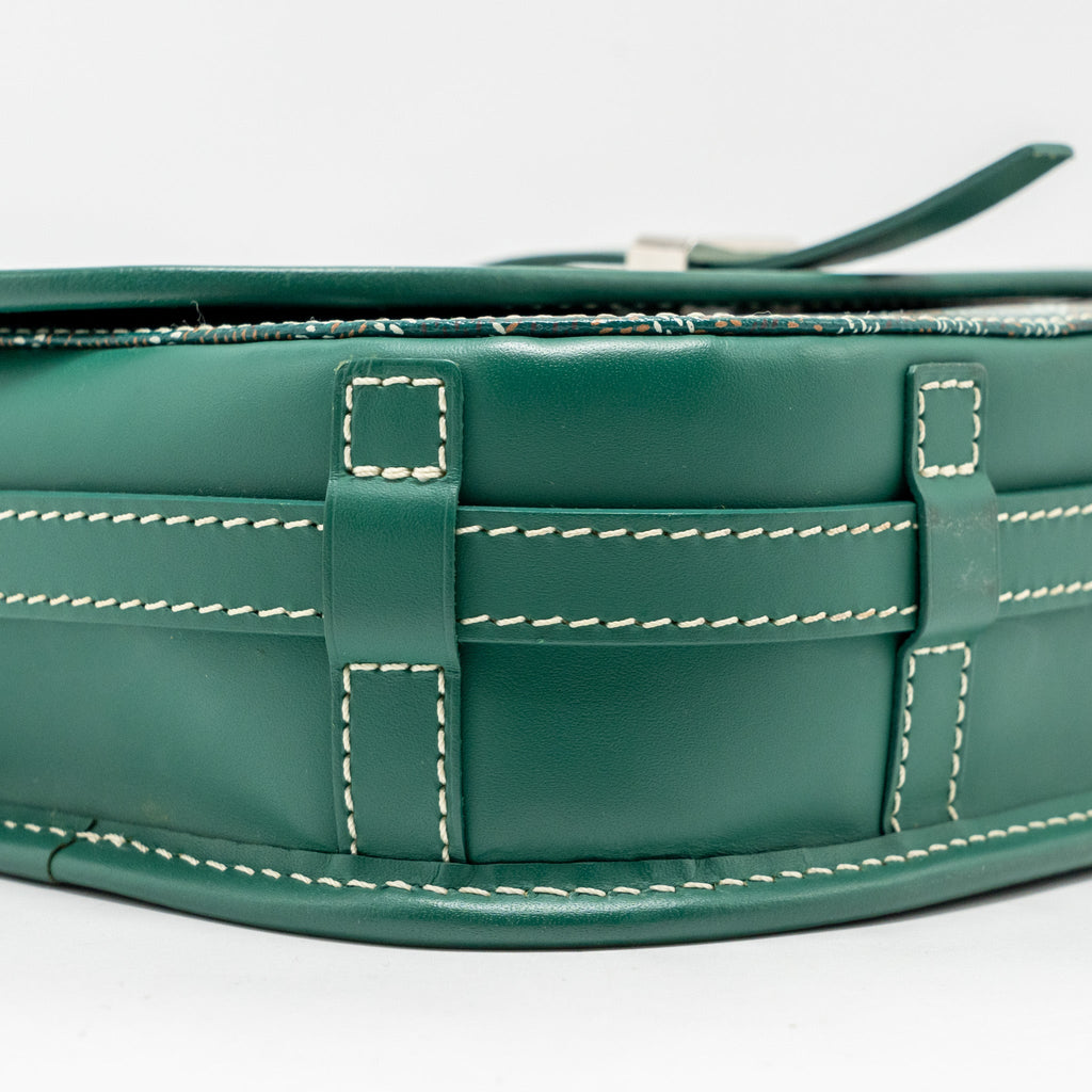 Goyard Belvedere PM Messenger Bag – Green Goyardine Canvas, Silver Hardware