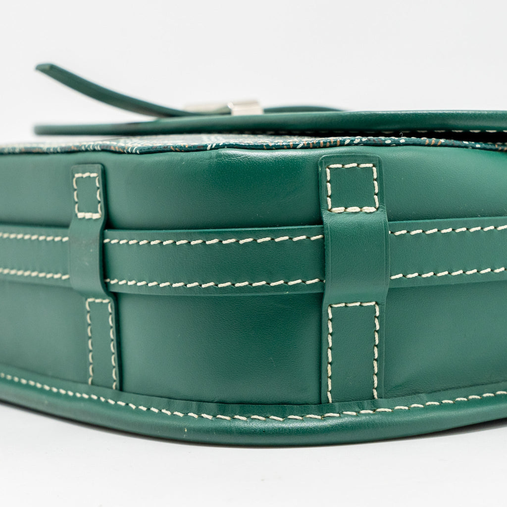 Goyard Belvedere PM Messenger Bag – Green Goyardine Canvas, Silver Hardware
