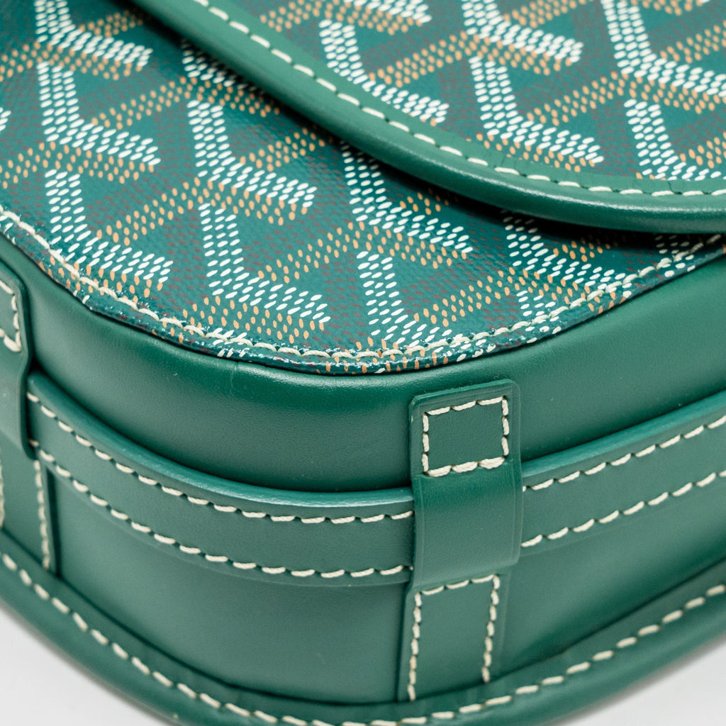 Goyard Belvedere PM Messenger Bag – Green Goyardine Canvas, Silver Hardware