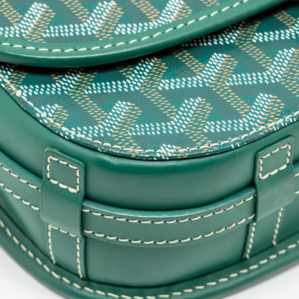 Goyard Belvedere PM Messenger Bag – Green Goyardine Canvas, Silver Hardware