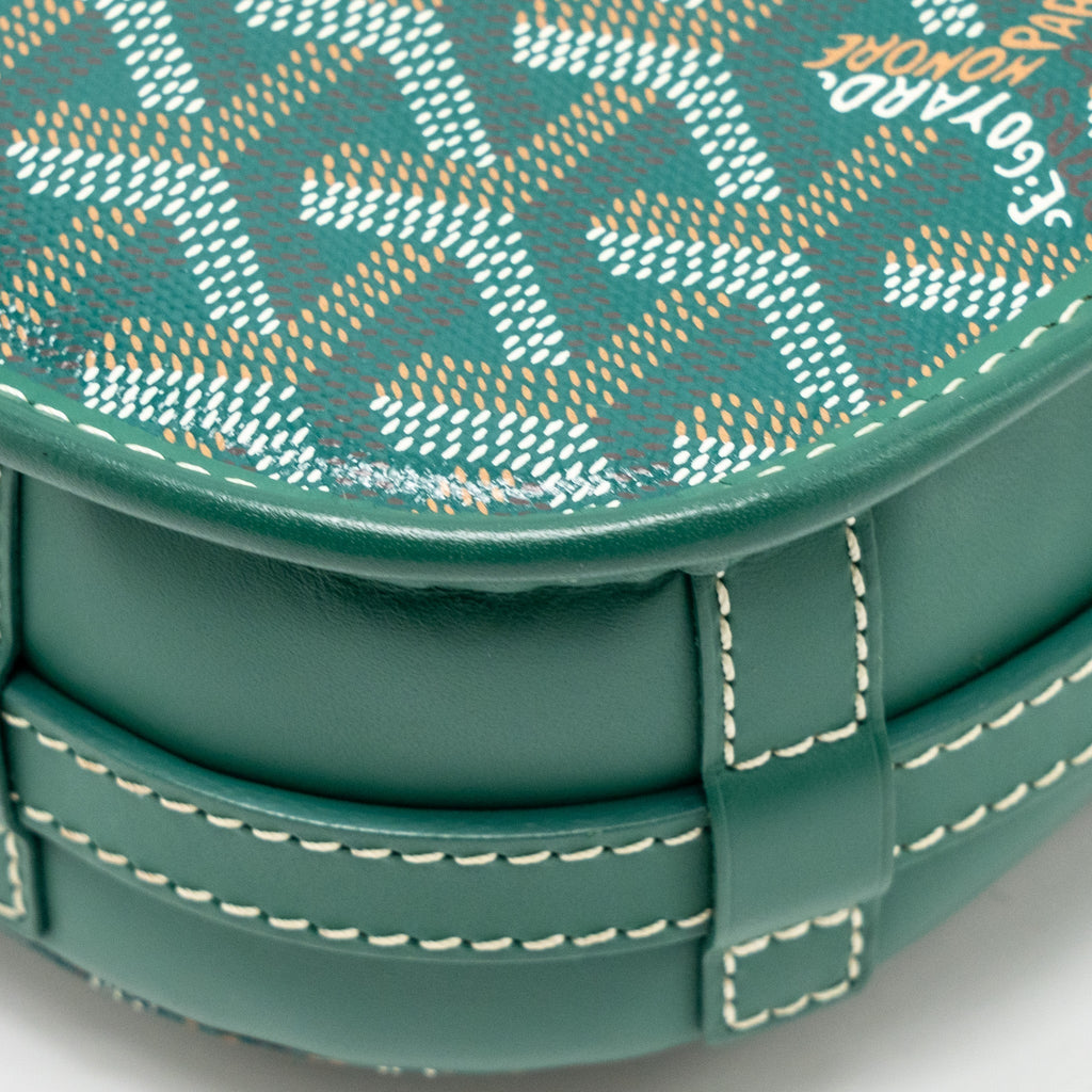 Goyard Belvedere PM Messenger Bag – Green Goyardine Canvas, Silver Hardware