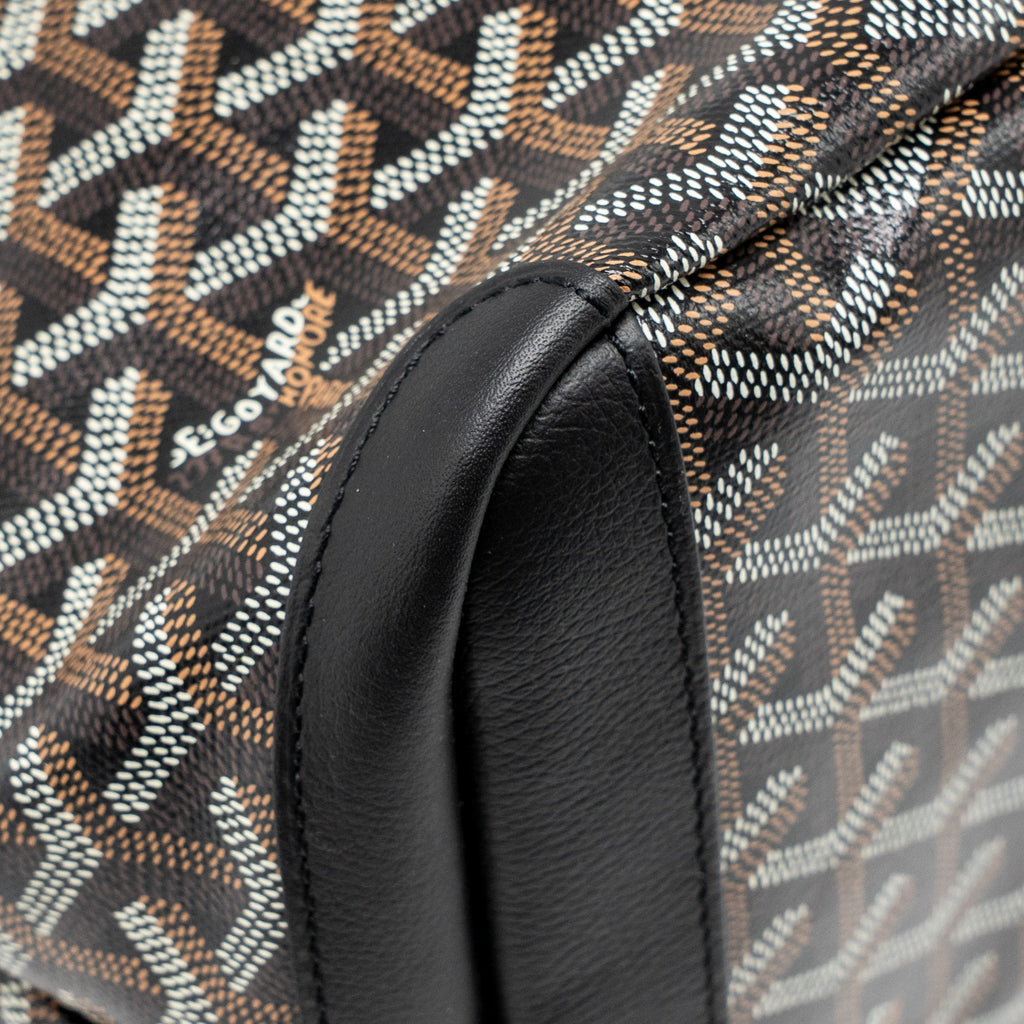 Goyard Artois MM Handbag – Black Goyardine Canvas & Calfskin, Silver Hardware