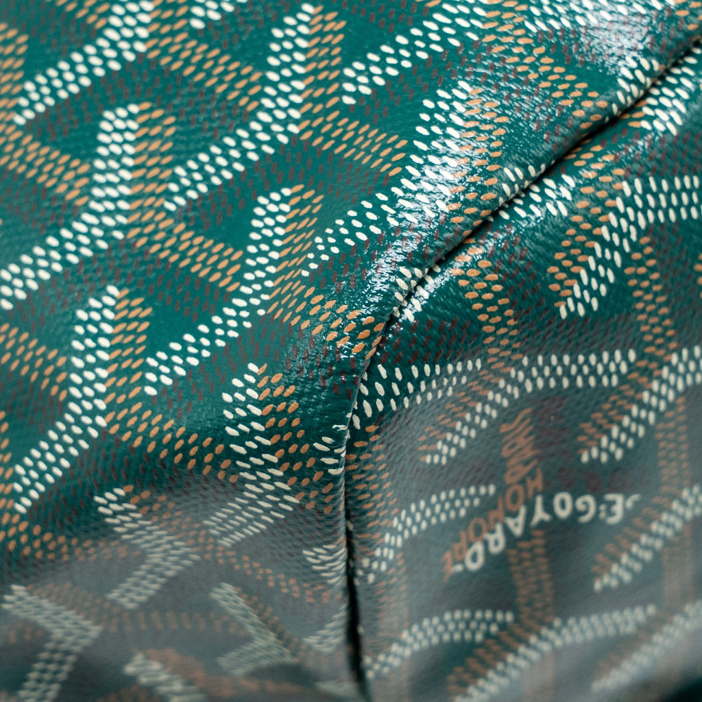 Saint Louis-Style GM Tote - Green Canvas & Calfskin Goyard