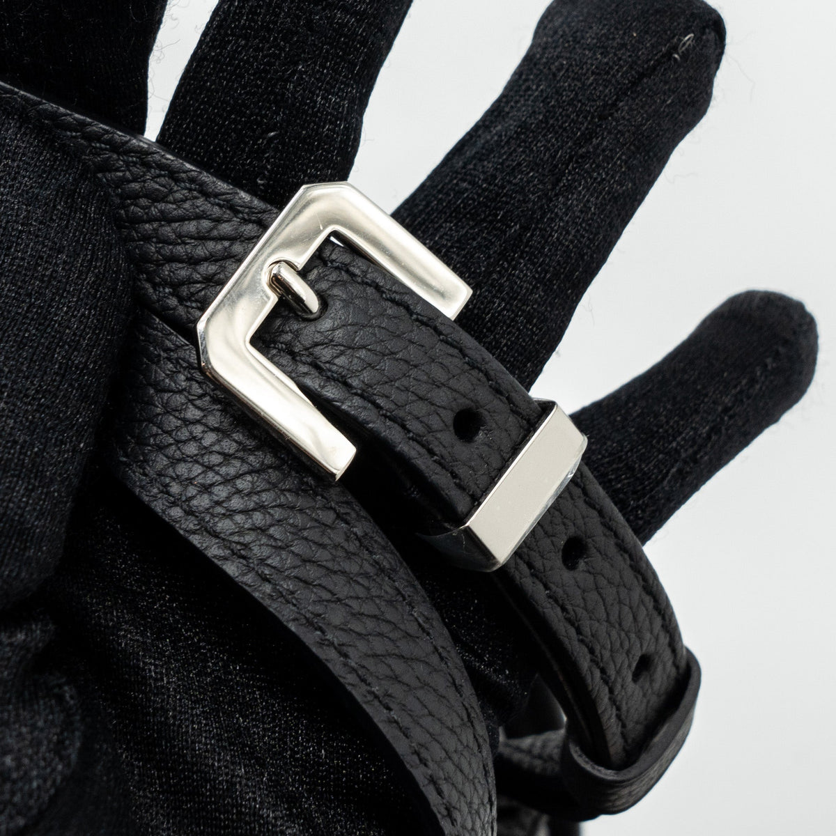 Goyard-Style Messenger Bag - Black Calfskin & Canvas