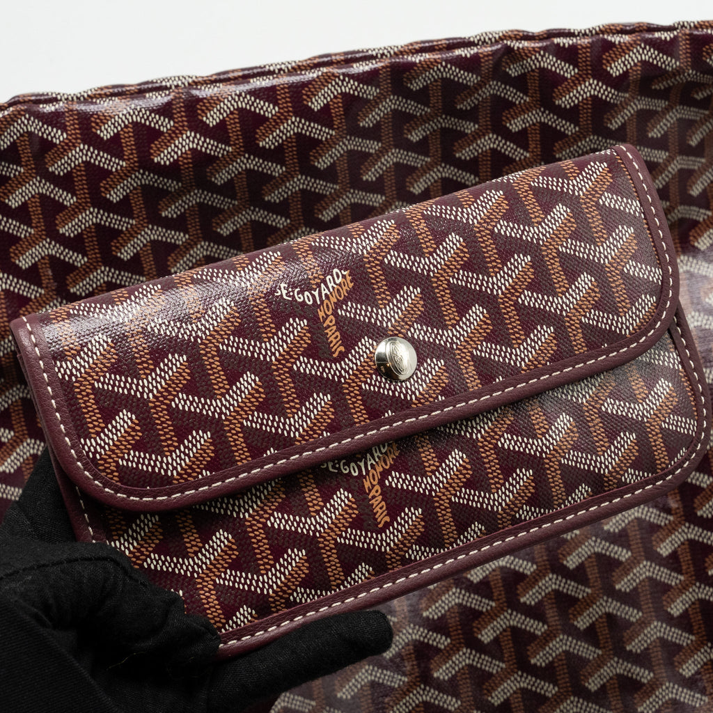 Goyard Saint Louis GM Tote Bag – Burgundy Goyardine Canvas & Calfskin, Silver Hardware