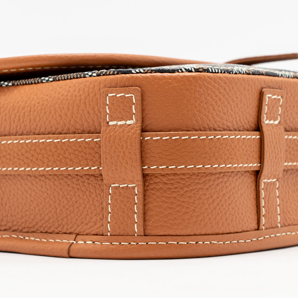 Goyard Belvedere PM Messenger Bag – Black & Tan Goyardine Canvas & Calfskin, Silver Hardware