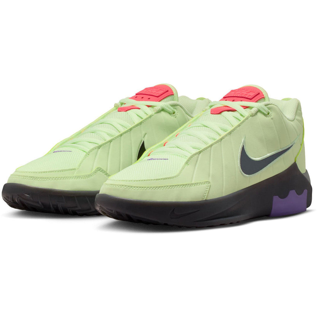 Nike Light Green Low-Top Sneakers – Black & Purple Accents