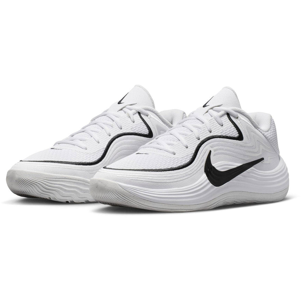 Nike White Low-Top Lace-Up Sneakers with Black Accents