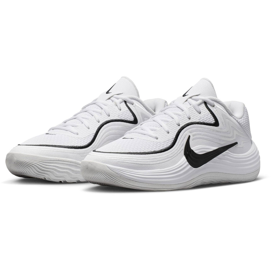 Nike White Low-Top Lace-Up Sneakers with Black Accents