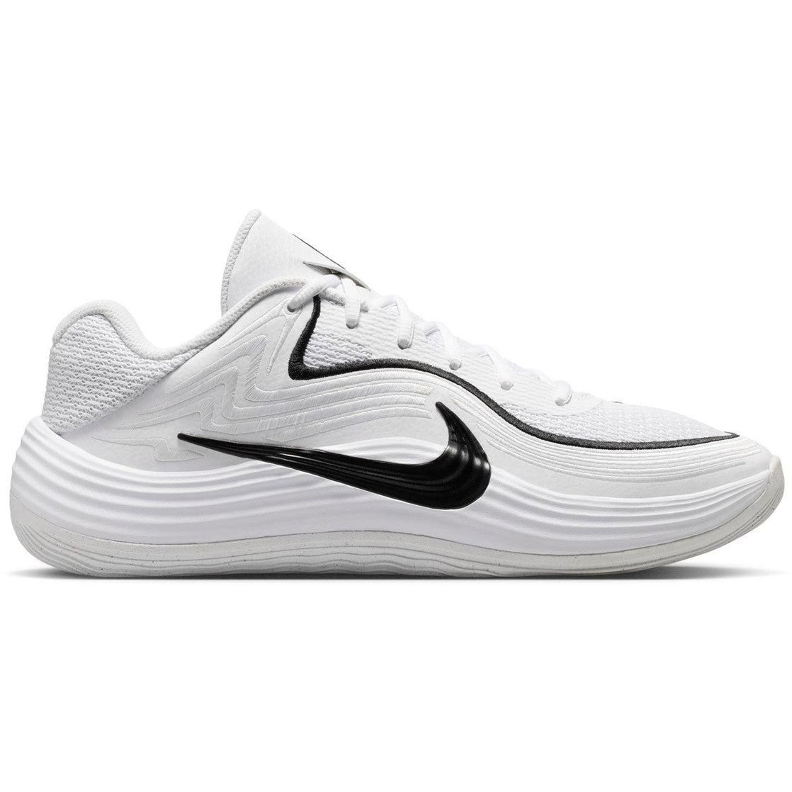 Nike White Low-Top Lace-Up Sneakers with Black Accents