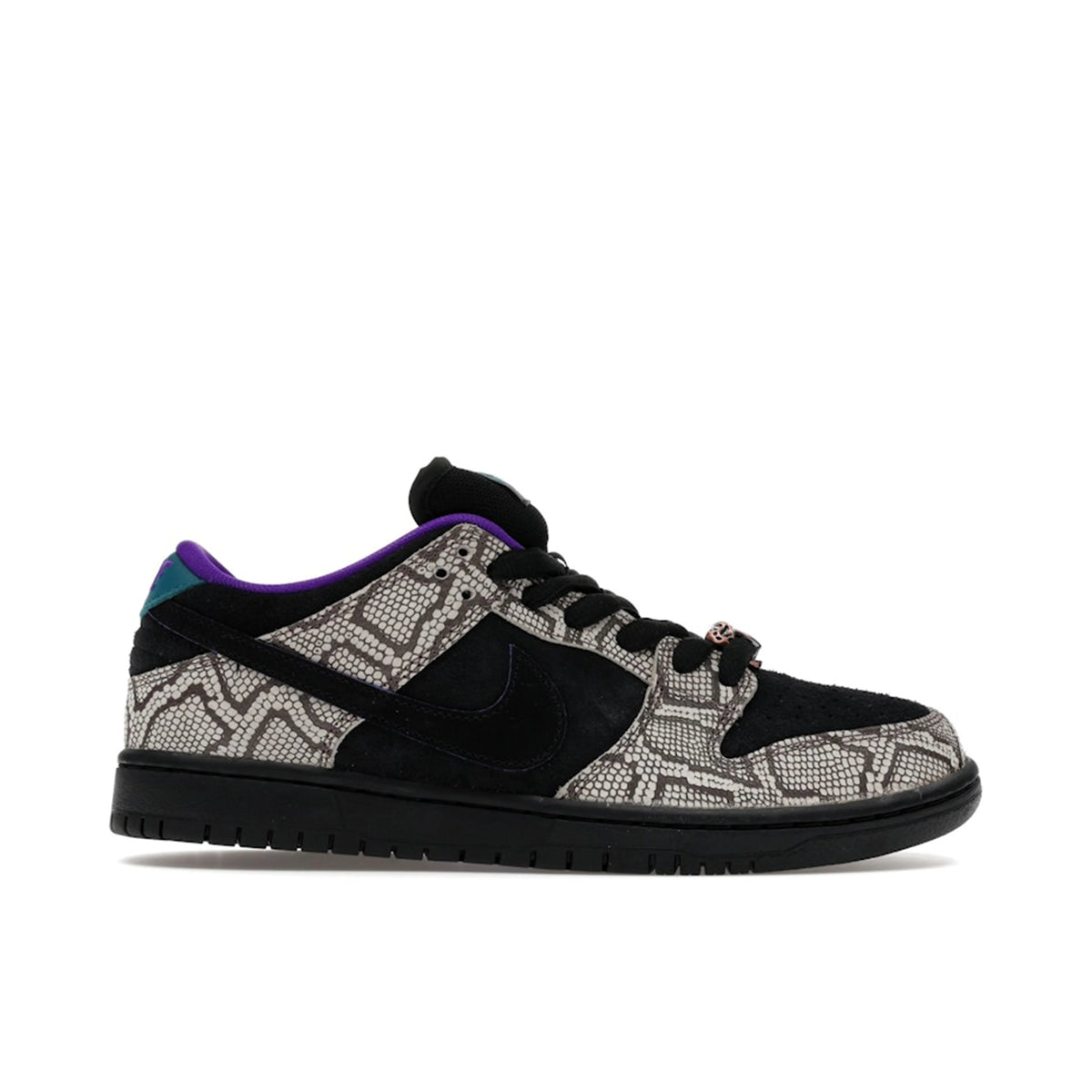 Nike Dunk Low Black & Grey Snake-Pattern Sneakers