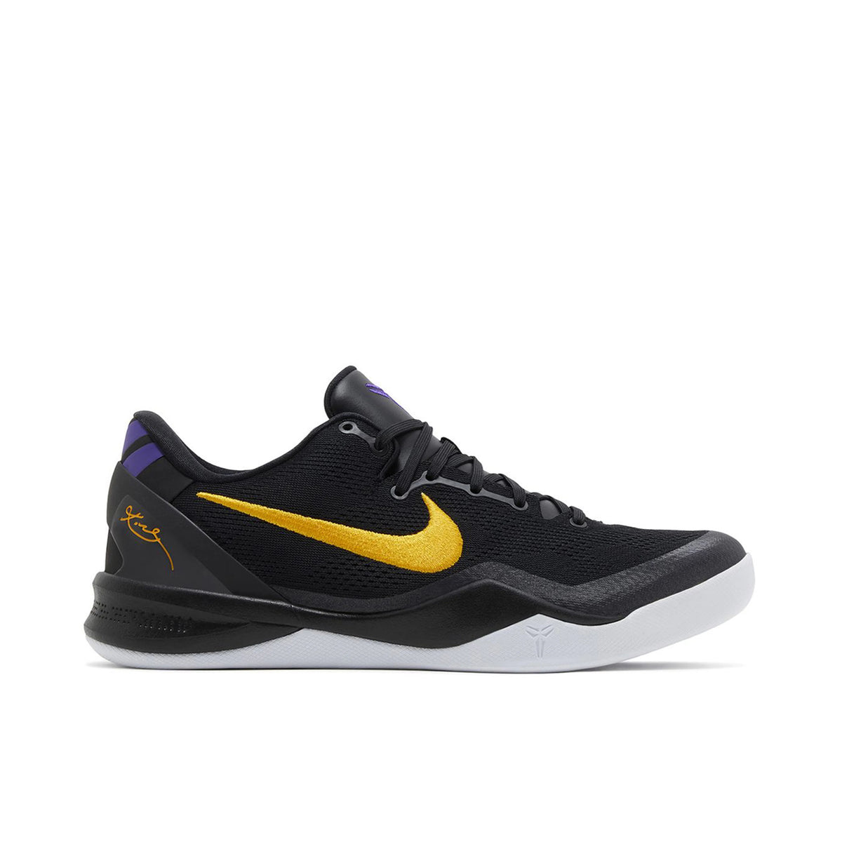 Nike Black & Yellow Low-Top Basketball Shoes with Purple Accents