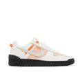Nike White & Orange Mesh Sneakers with Black Sole