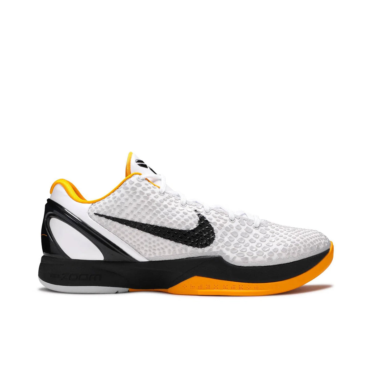 Nike White, Black & Yellow Low-Top Basketball Shoes