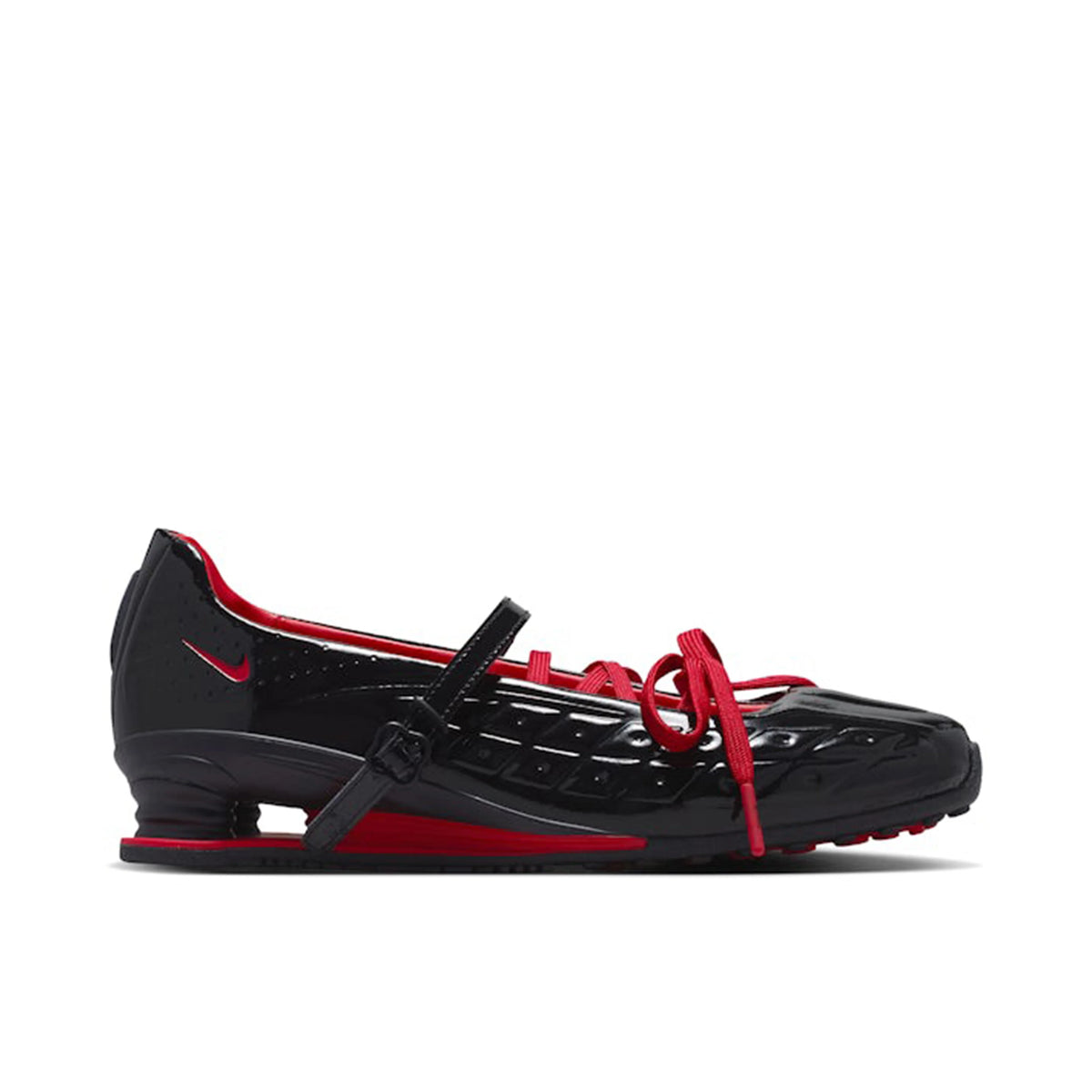 Nike Black & Red Lace-Up Shoes with Instep Strap