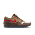 Nike Air Max 1 Brown & Tan Sneakers with Red Swoosh