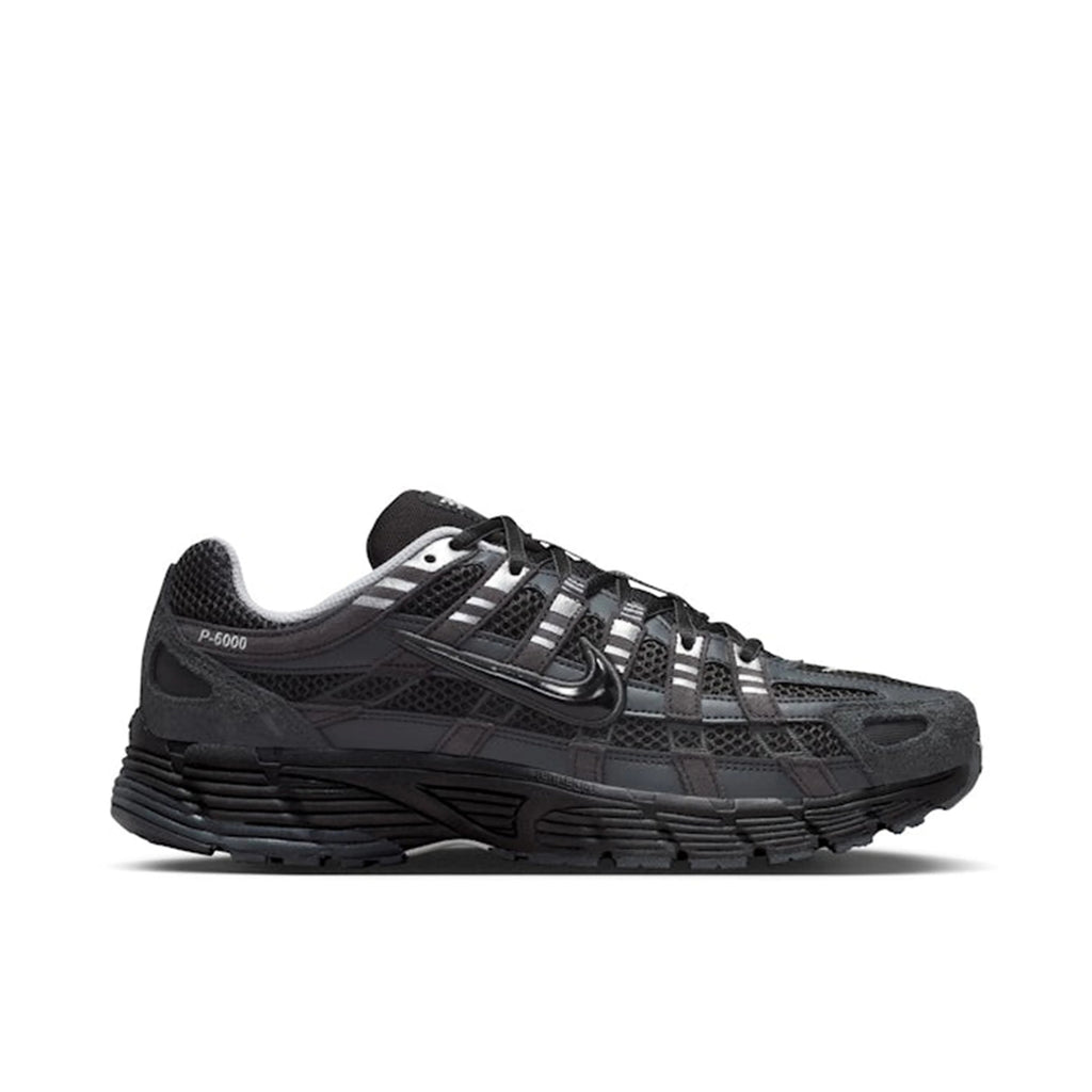 Nike P-6000 Black Mesh Sneakers with Silver Accents