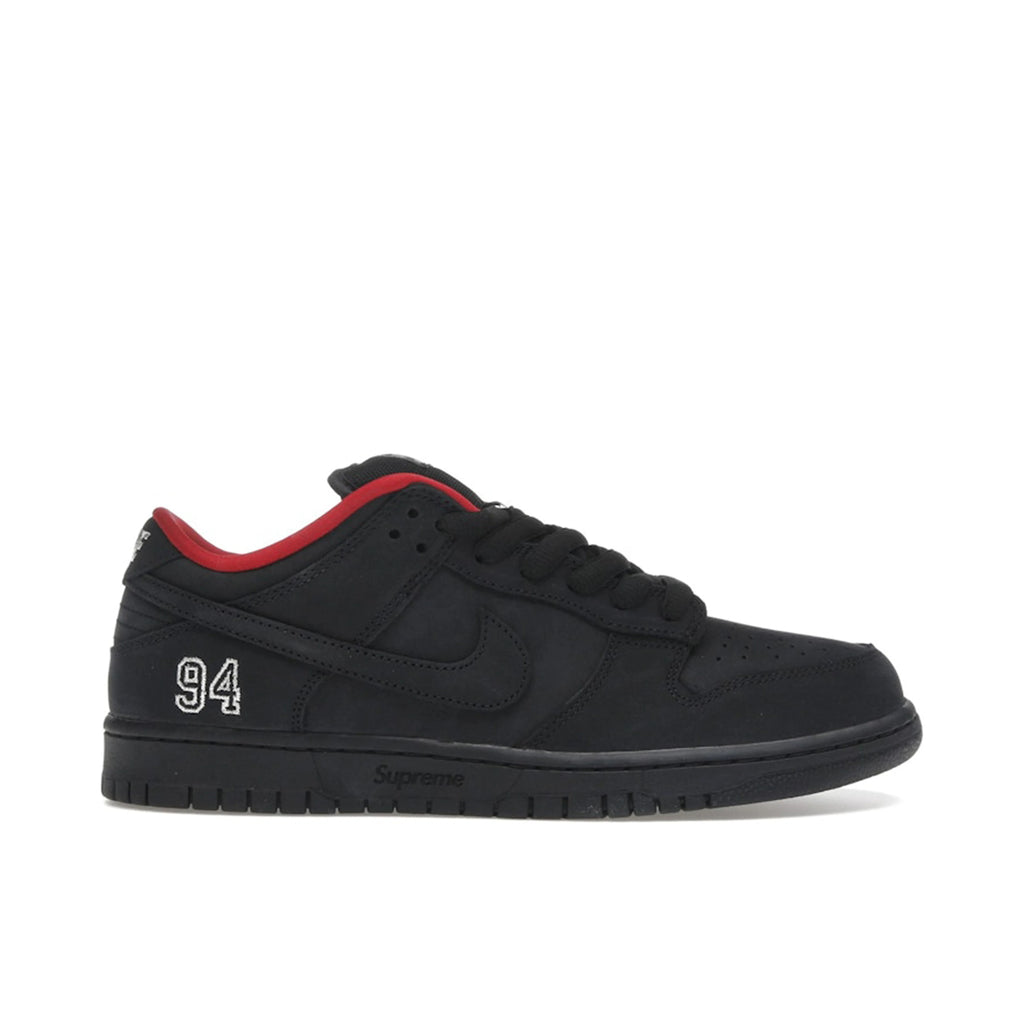 Nike Dunk Low Black & Red Sneakers with 94 Detail