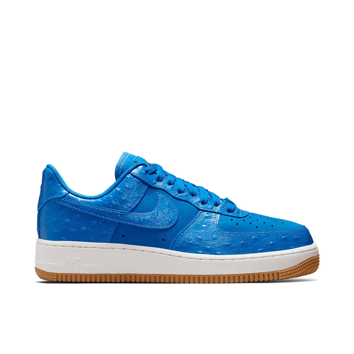 Nike Air Force 1 Low Blue Textured Sneakers with Gum Outsole