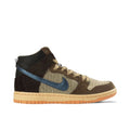 Nike Dunk High Brown & Beige Sneakers with Blue Swoosh