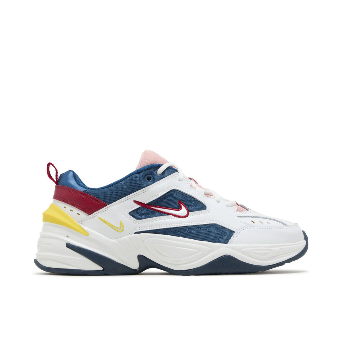 Nike M2K Tekno White & Navy Sneakers with Multicolor Accents