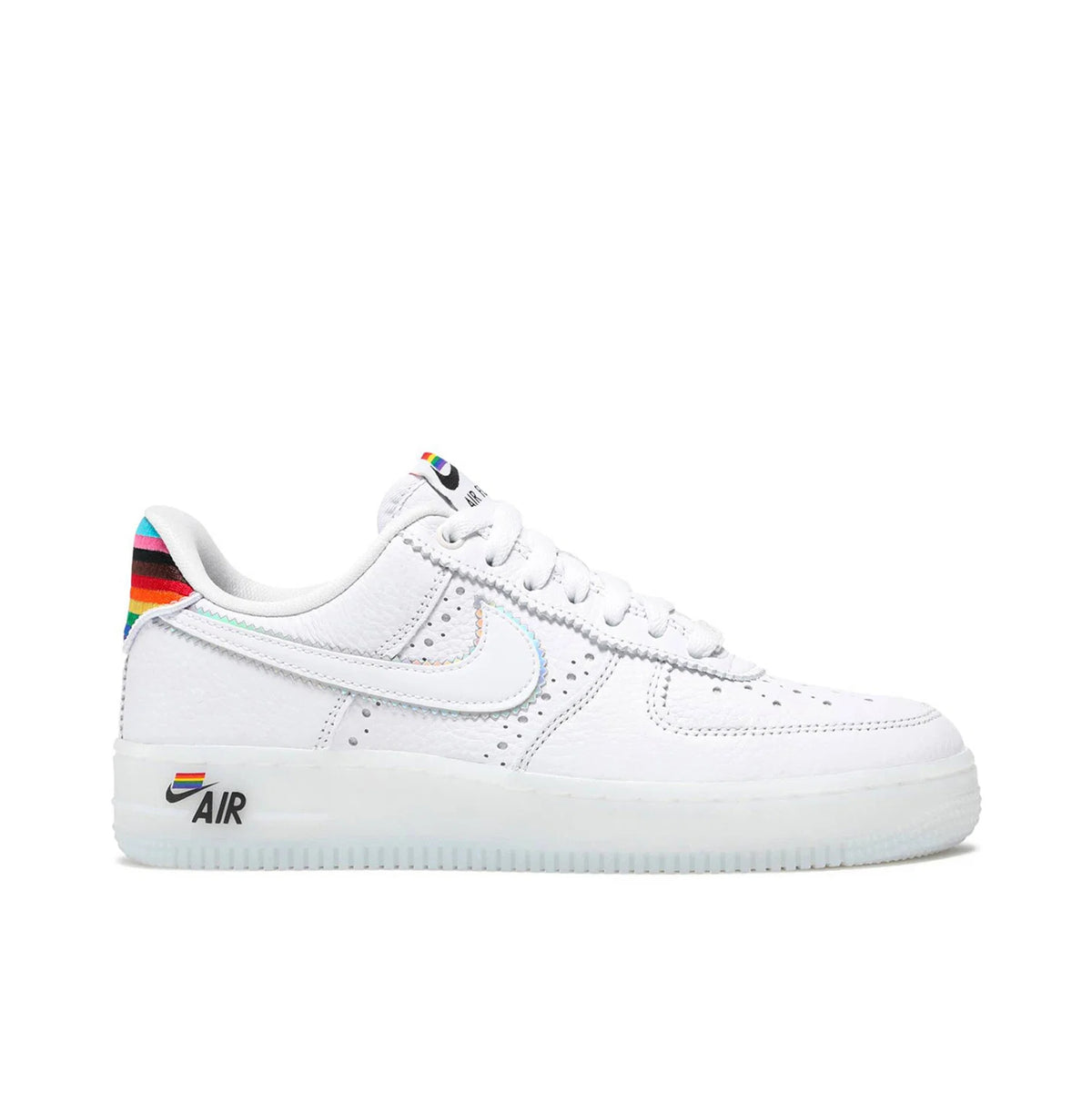 Nike Air Force 1 Low White Sneakers with Rainbow Details