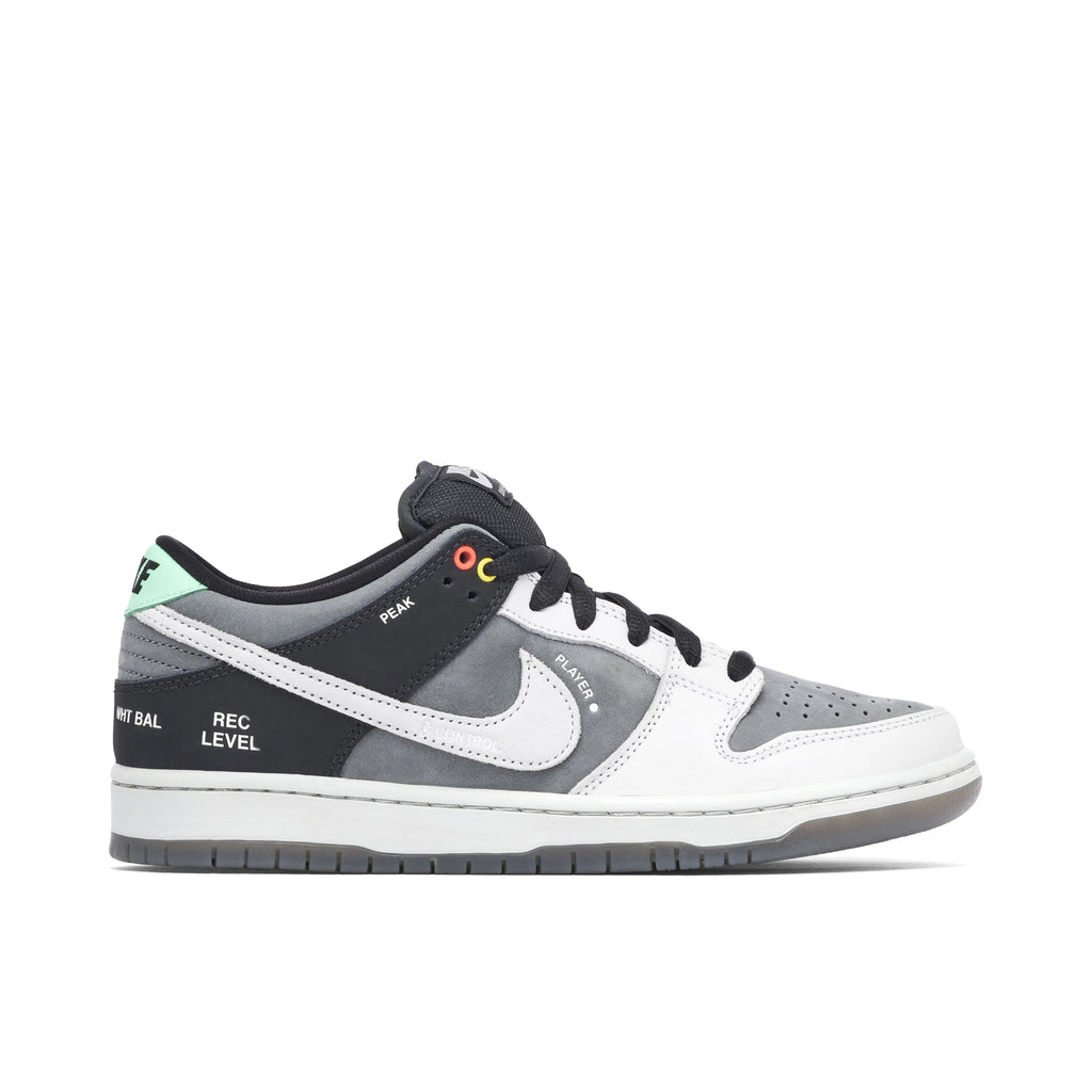 Nike SB Dunk Low Grey, White & Black Camera-Detail Sneakers