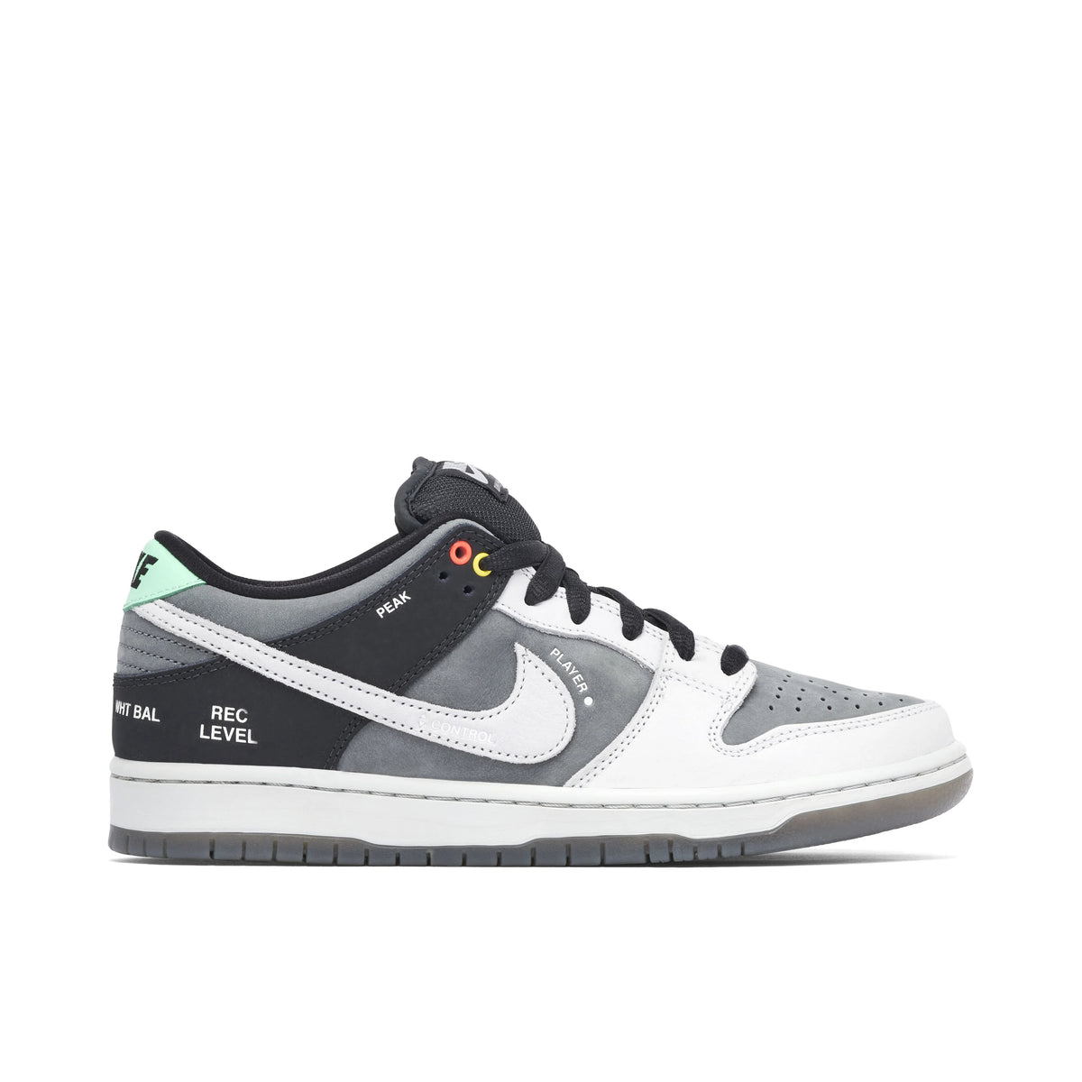 Nike SB Dunk Low Grey, White & Black Camera-Detail Sneakers